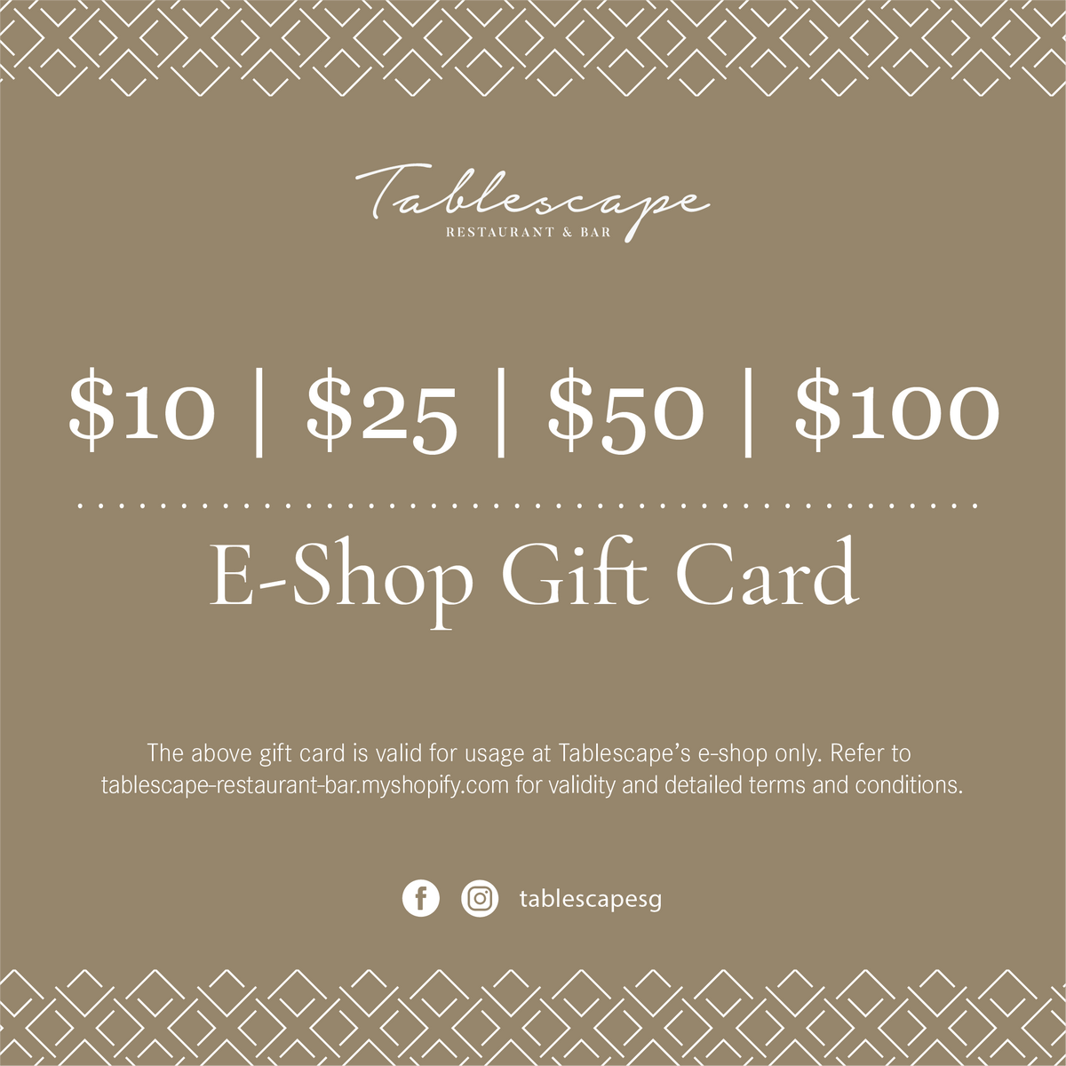 Gift Cards Tablescape Restaurant Bar
