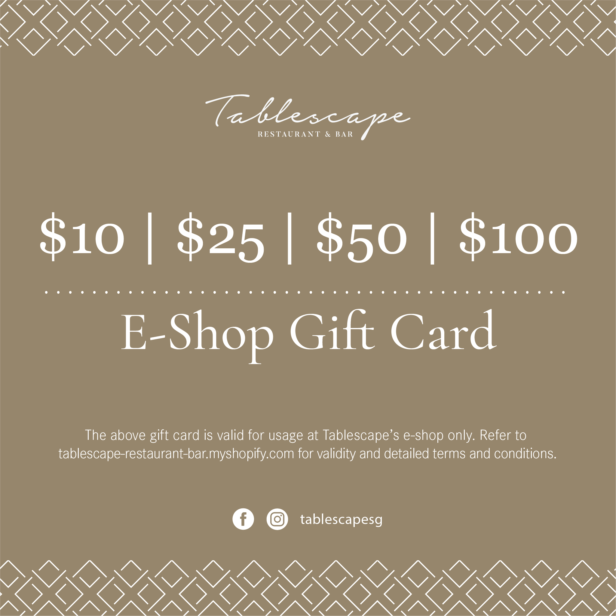 Tablescape E-Shop Gift Card